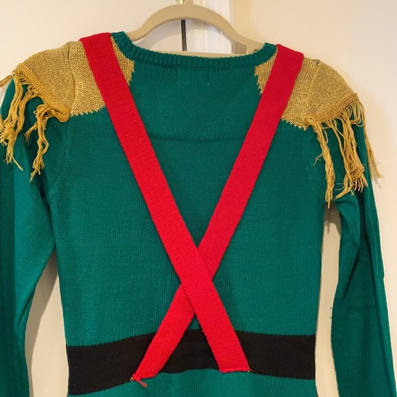 Born Famous Women Christmas Sweater Dress Toy Soldier Nutcracker - Picture 3 of 4